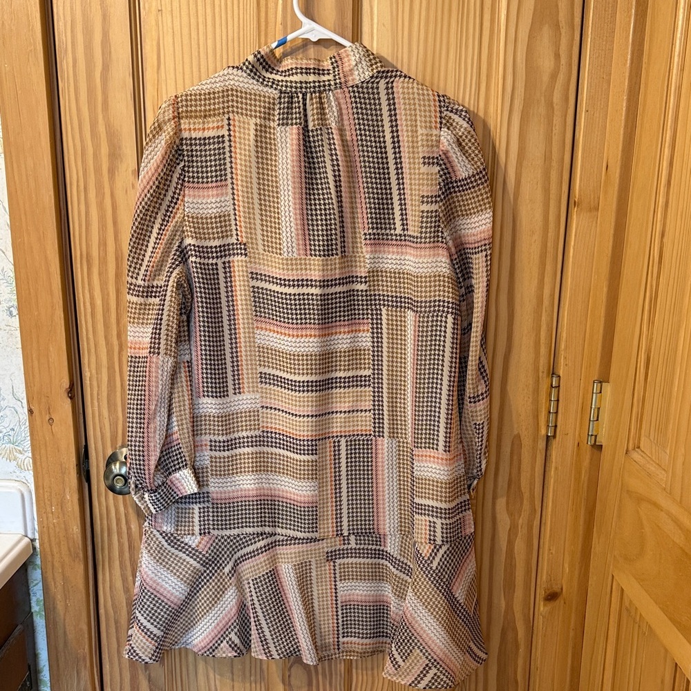 Loft Houndstooth Patterned Dress - image 3